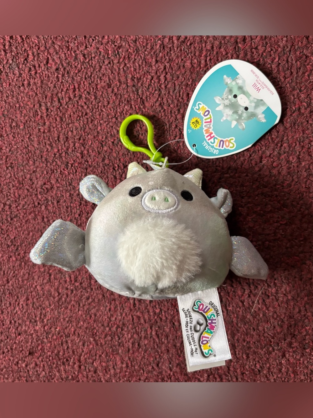 Squishmallows Will the Dragon 3.5” Clip Stuffed Plush